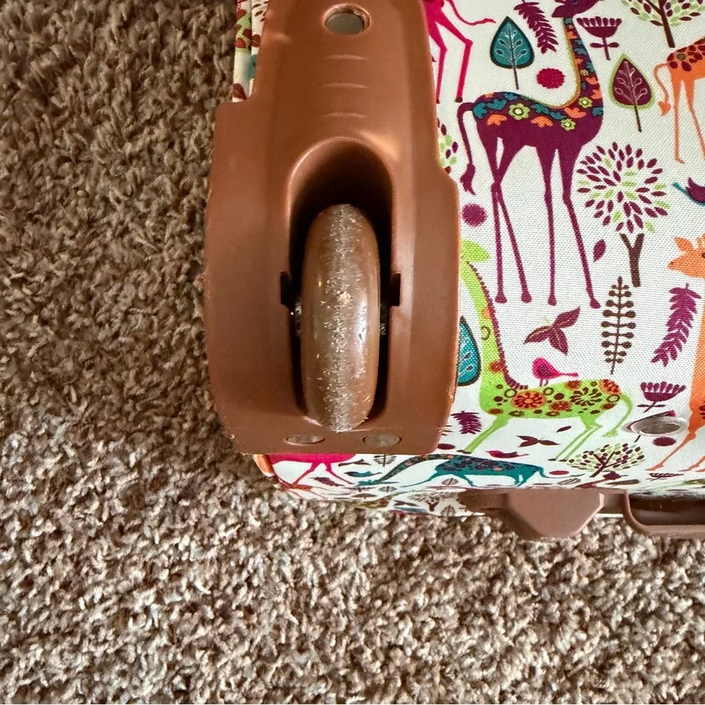 Lily Bloom Giraffe Park Carry On Wheeled Cabin Tote - Picture 8 of 11